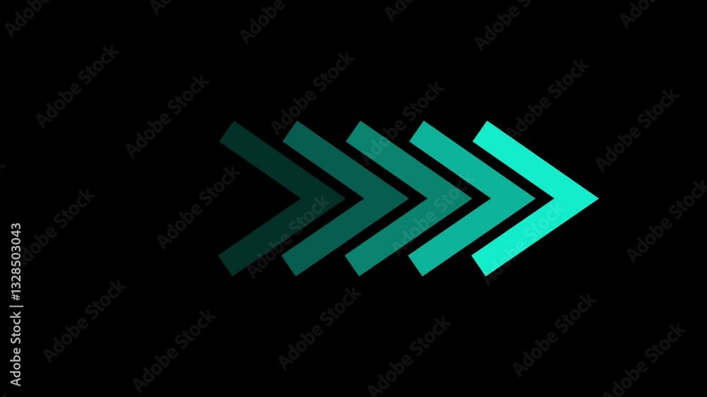 Arrow icon concept animation. Black background. Arrow icon concept animation. Black background.