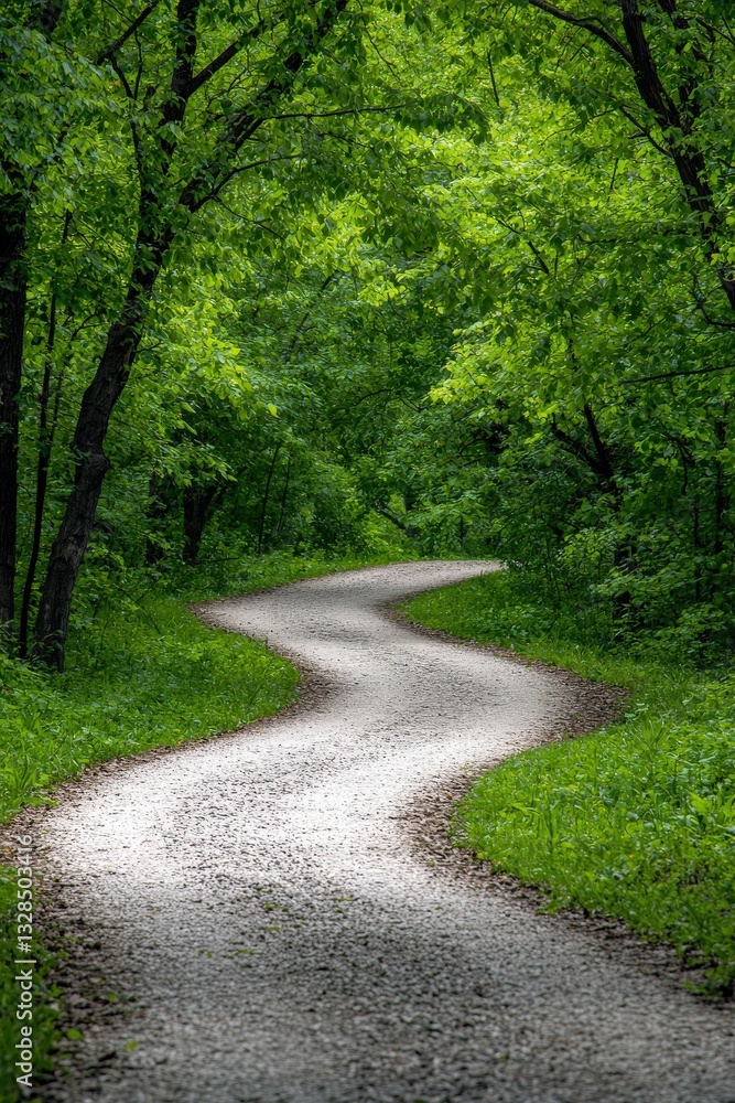 A serene forest trail ending in a heart-shaped canopy of trees. A serene forest trail ending in a heart-shaped canopy of trees.