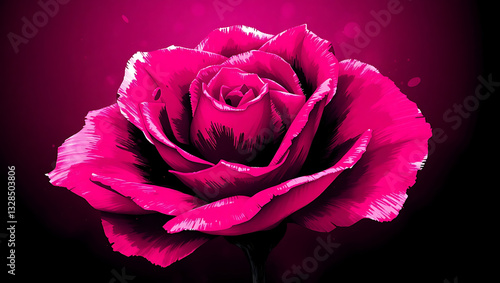Vibrant Pink Rose Macro Photo: Natural Beauty in Blooming Floral Elegance