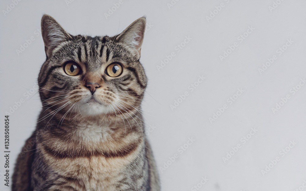 Pet Influencer, Cute tabby cat portrait indoors Pet Influencer, Cute tabby cat portrait indoors