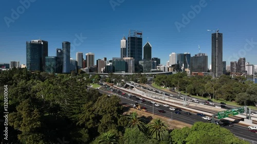 PerthCBD-4K_50p_Lifting_From_Parklands_Revealing_City