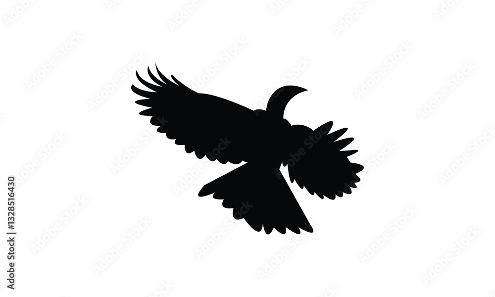 Obraz premium Flying African grey hornbill bird Silhouette Design And Vector Illustration.