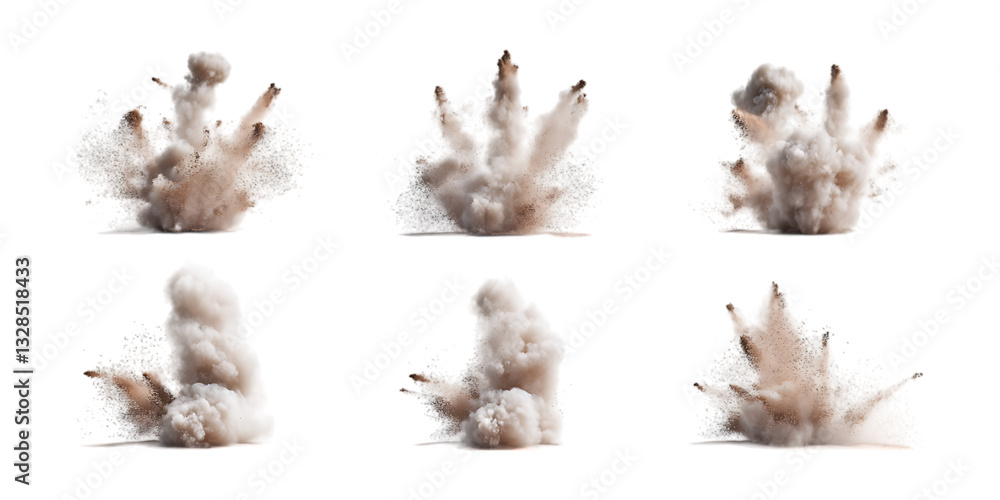 Pack Dust Explosion Set Against Transparent Background for Energy Branding, Effect Promotion, or Digital Art Design Pack Dust Explosion Set Against Transparent Background for Energy Branding, Effect Promotion, or Digital Art Design