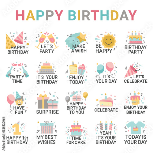 Happy Birthday stickers 