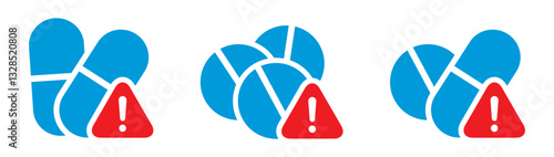 Drugs overdose warning icon, vector illustration
