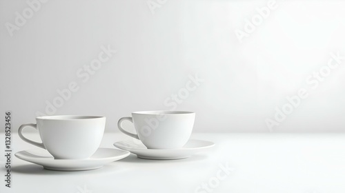 Wallpaper Mural empty coffee cups on the white background Torontodigital.ca