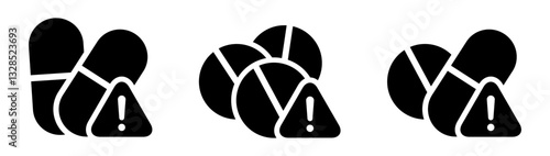 Drugs overdose warning icon, vector illustration