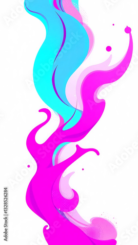 Vibrant Abstract Art Background with Colorful Fluid Design Pattern in Pink, Blue, Turquoise, and Purple - Modern Digital Wallpaper with Creative and Dynamic Swirls