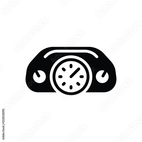 Black solid icon for meter