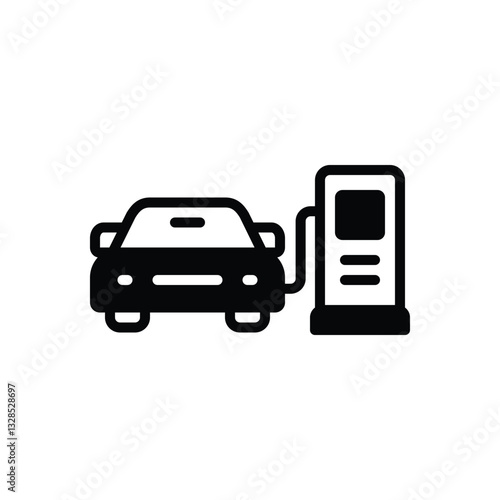 Black solid icon for refuel car