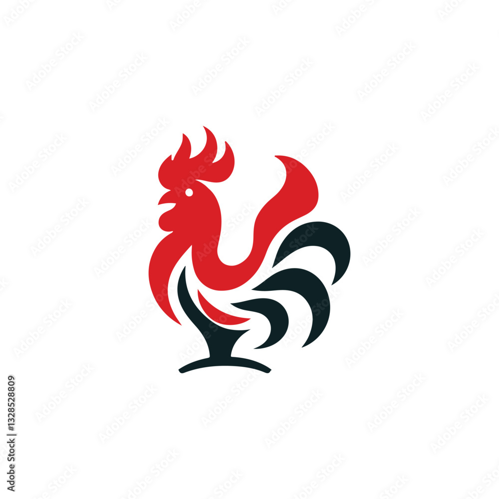 Naklejka premium Fire rooster logo
