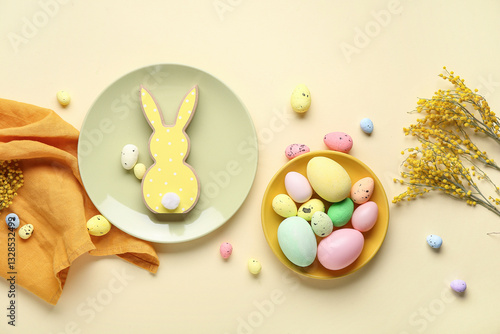 Yellow easter bunny decorat...