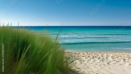 Wallpaper Mural Serene Beach with Lone Tree and Turquoise Waters Torontodigital.ca