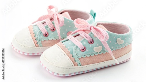 baby shoes on white background
