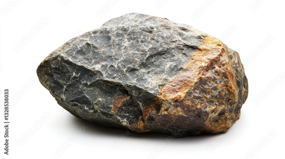 Gray and brown rock, irregular shape, isolated on white background. Gray and brown rock, irregular shape, isolated on white background.