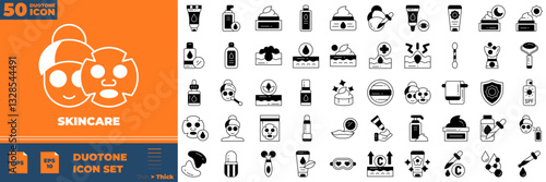 Skincare Duotone Editable Icons set
