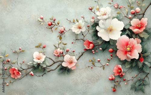 Vintage floral texture art background
