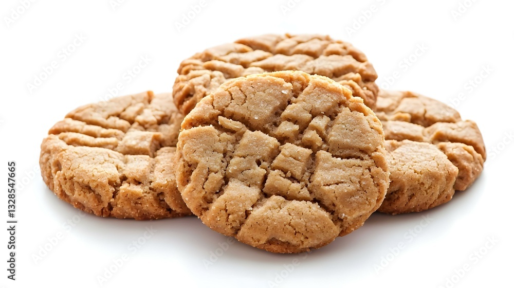 Homemade peanut butter cookies on white Homemade peanut butter cookies on white