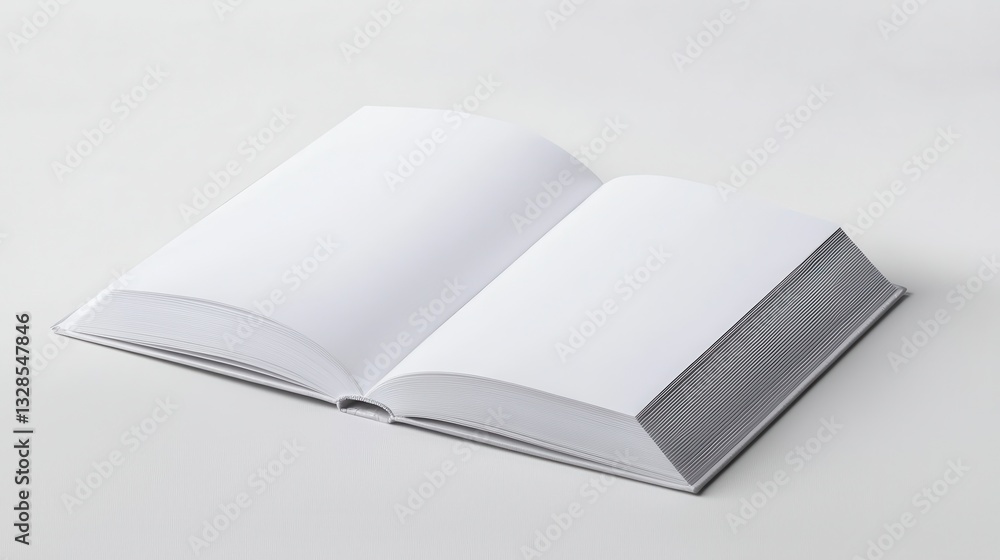 Open Blank Book on Light Background for Creative Ideas and Designs Open Blank Book on Light Background for Creative Ideas and Designs
