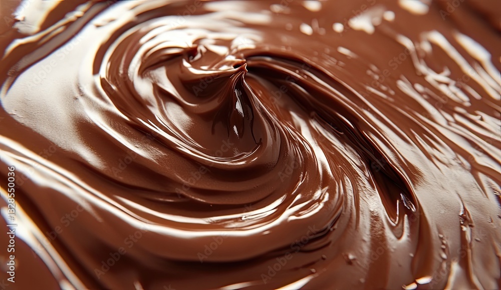 Melted chocolate swirls, close-up Melted chocolate swirls, close-up
