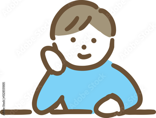 頬杖をついてゆっくりしている笑顔の男性
