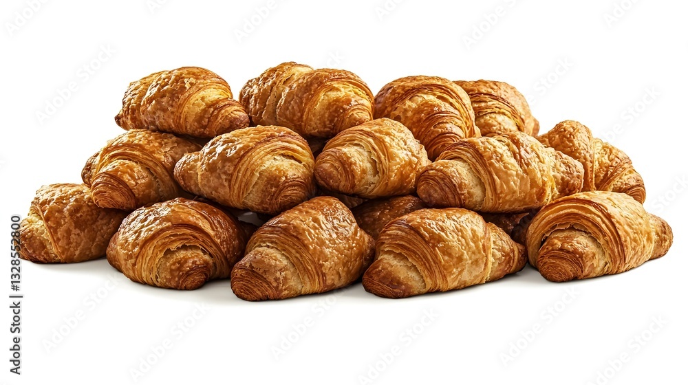 Tasty fresh crispy croissants isolated on white Tasty fresh crispy croissants isolated on white