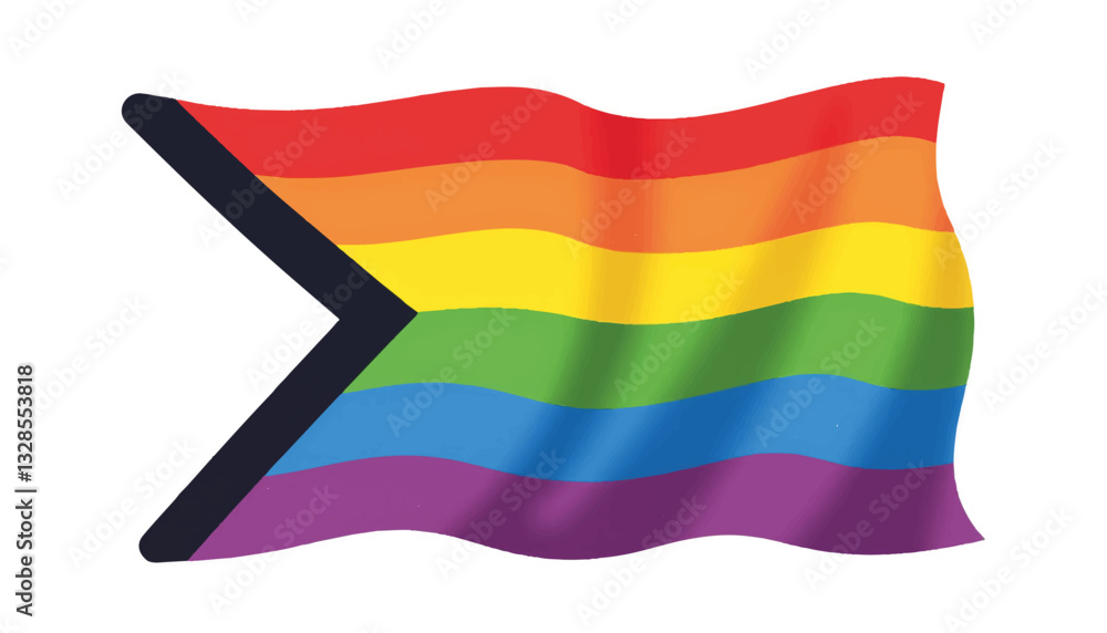 Fototapeta premium Pride flag waving in colorful design