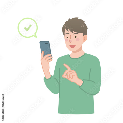 スマホを操作する男性