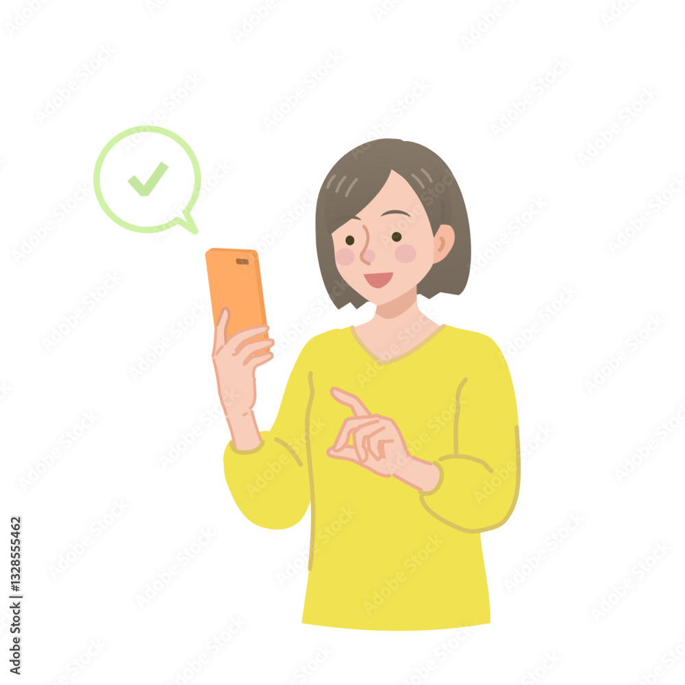 スマホを操作する女性 スマホを操作する女性