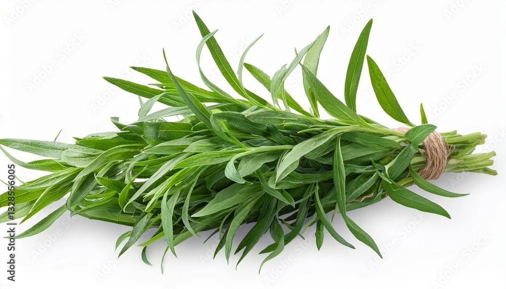 Fototapeta premium fresh tarragon herbs tarragon herbs close up isolated on transparent background