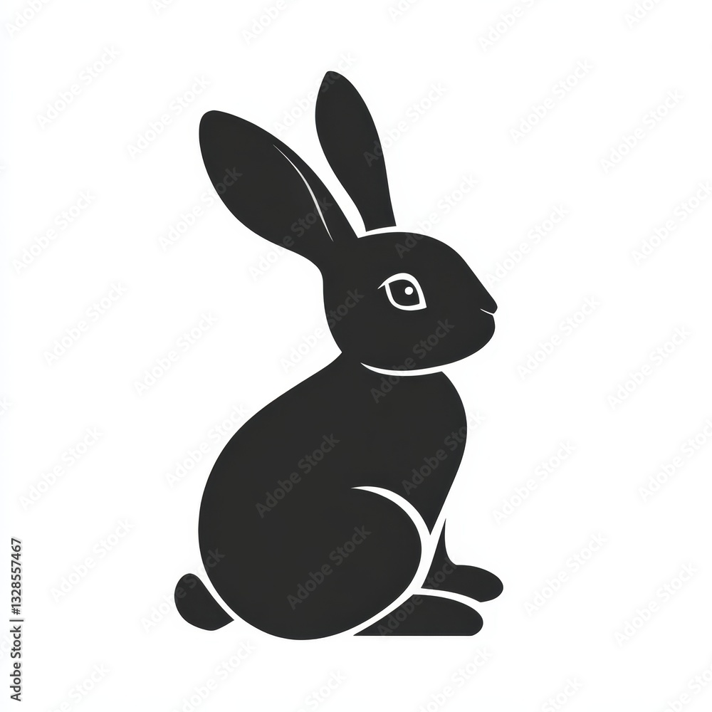 Cute vector bunny illustration with pink ears and a carrot Cute vector bunny illustration with pink ears and a carrot