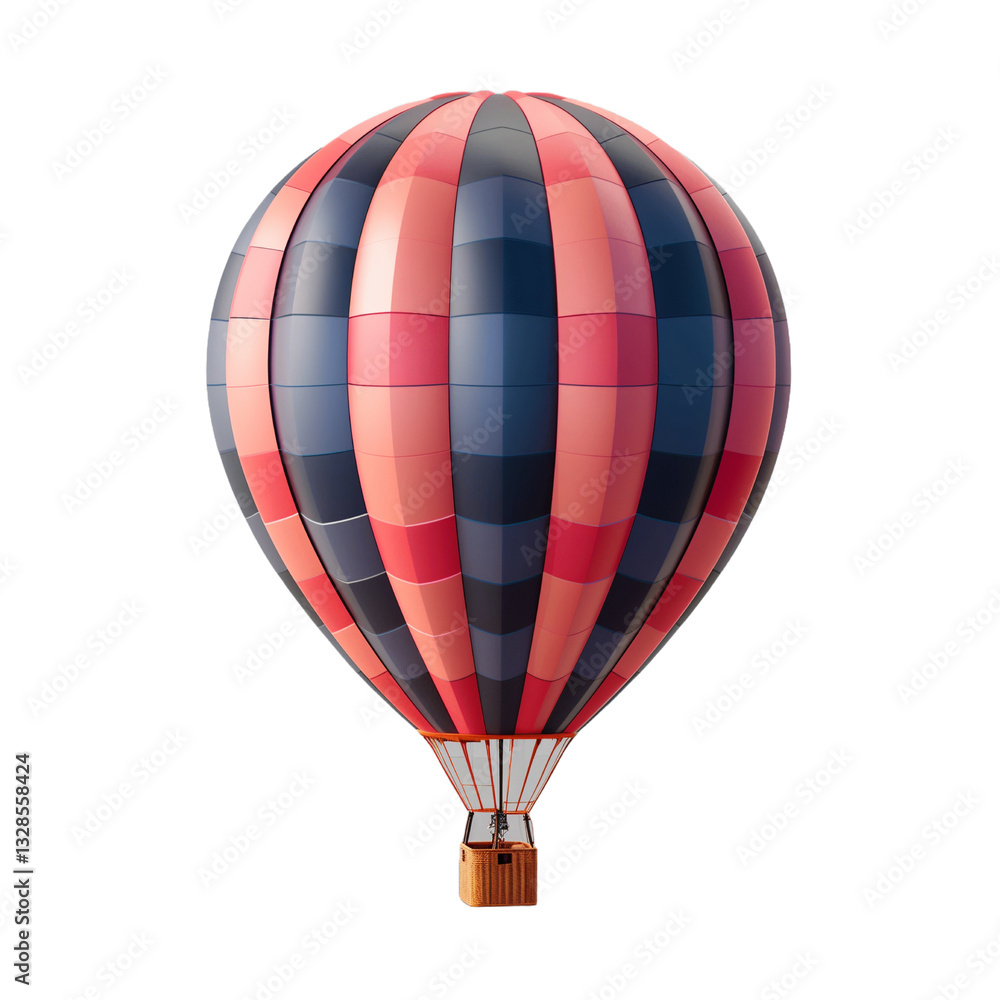 Fototapeta premium Air balloon isolated on transparent background. PNG. Generated AI