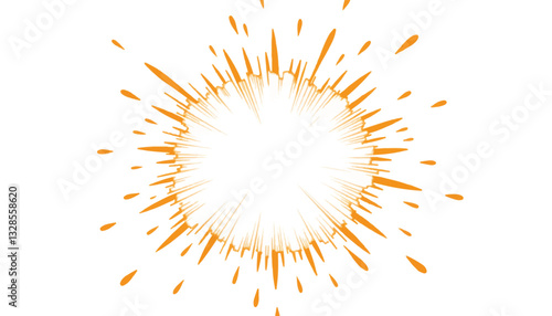 Orange explosion on white background