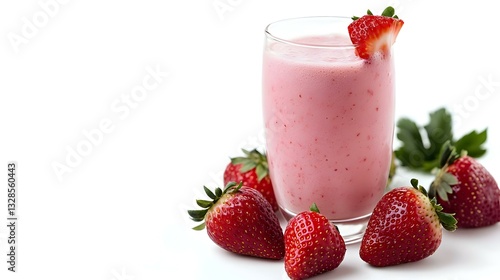 Wallpaper Mural Cold strawberry smoothie isolated on white Torontodigital.ca