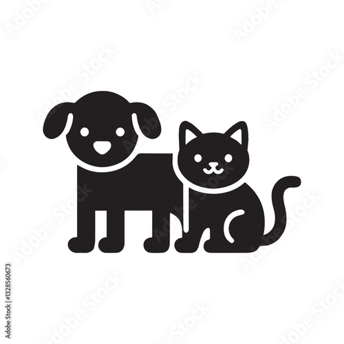 black cat and dog icon