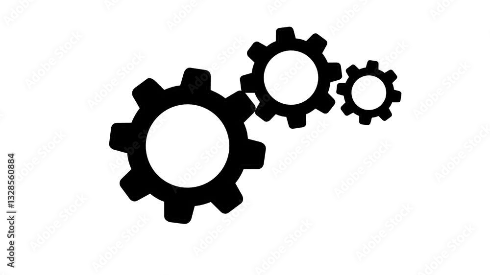 Glowing neon settings icon. Glowing neon line setting with spinning gears icon animation. Technology setting icon concept on transparent background. Glowing neon settings icon. Glowing neon line setting with spinning gears icon animation. Technology setting icon concept on transparent background.