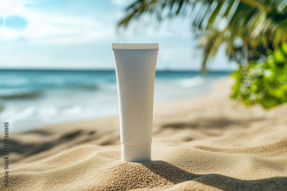 Minimalist Cosmetic Tube Mockup in Natural Setting Minimalist Cosmetic Tube Mockup in Natural Setting