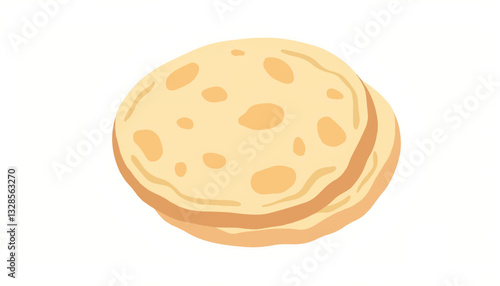 Flatbread on a white background