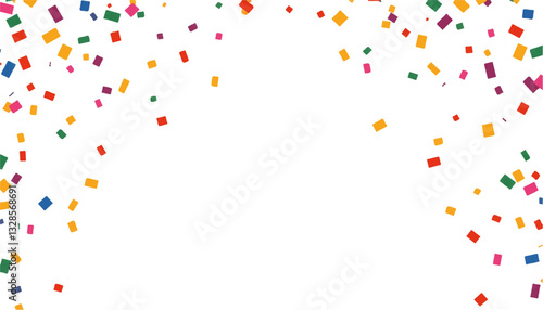 Colorful confetti on white background