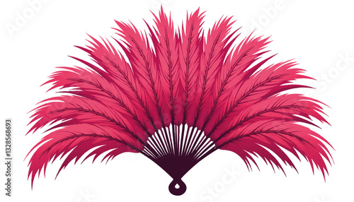 Feather fan in vibrant pink color