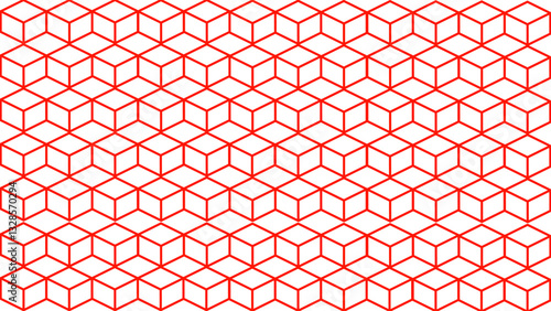 Red and white honeycomb seamless pattern as a background