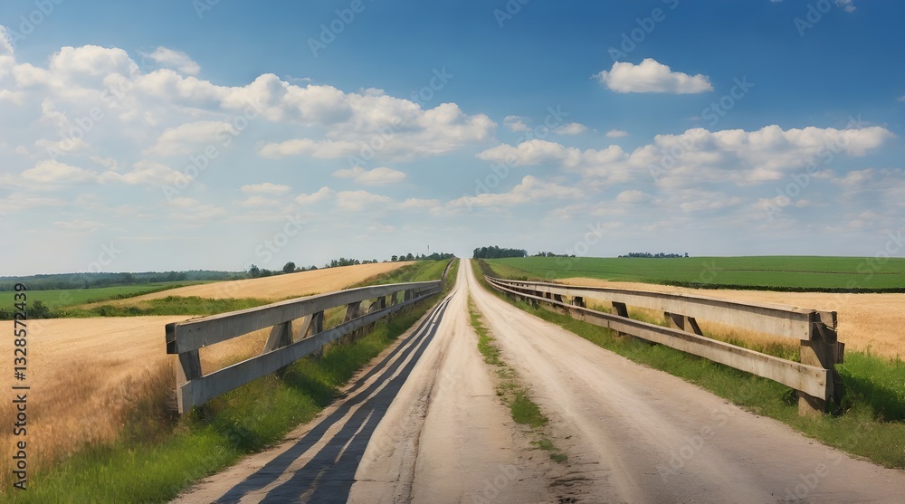 Bridge over the rural road.generative.ai