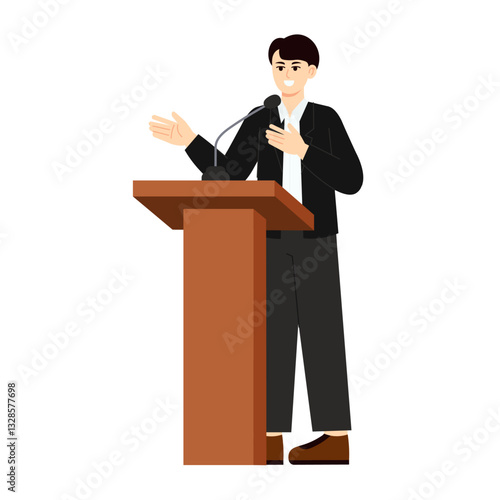 Law & Justice Character 1  Man Speaker at Podium