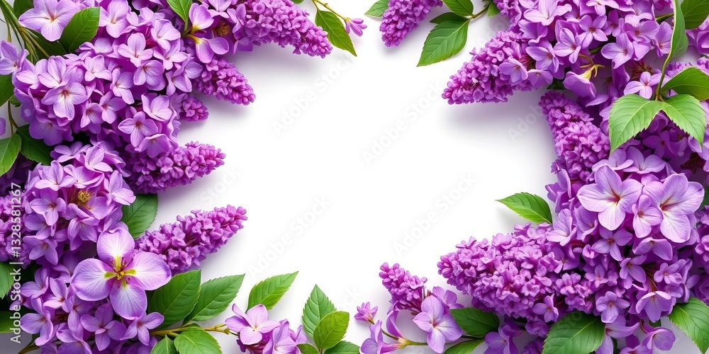 Lilac lavender floral frame with copy space, botanical design, rustic, floral design Lilac lavender floral frame with copy space, botanical design, rustic, floral design