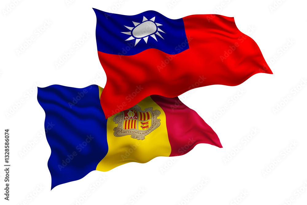 Fototapeta premium Taiwan and Andorra Friendship Flags Diplomatic Relations of Two countries, Sports competition