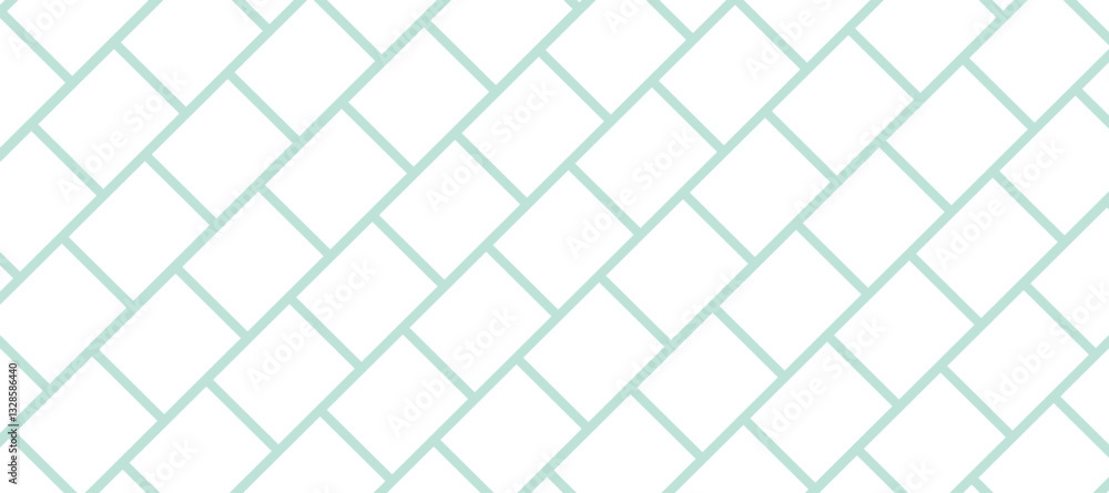Fototapeta premium White and turquoise vector seamless pattern with diagonal geometric shapes