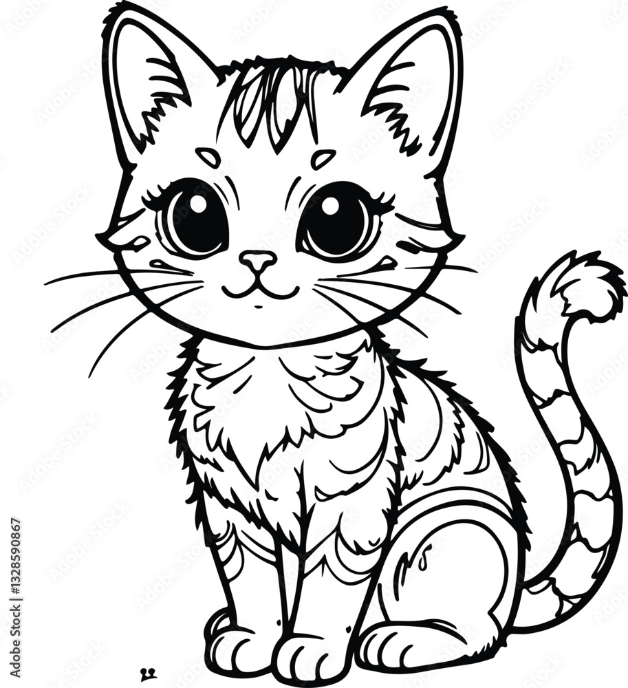 Obraz premium vector illustration of a cat