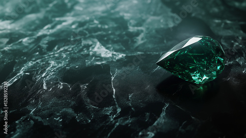 Wallpaper Mural stunning dark green emerald on textured surface Torontodigital.ca