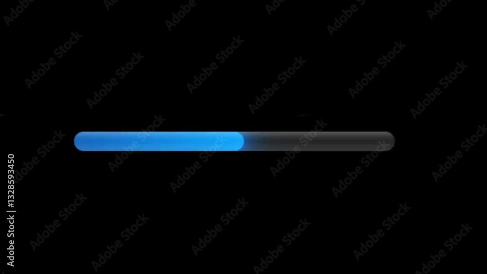 Neon Tube-Style Loading Bar with Electric Blue Glow, Glowing Glass Effect, Reflections, and Minimalistic White Background for Sleek Animation Neon Tube-Style Loading Bar with Electric Blue Glow, Glowing Glass Effect, Reflections, and Minimalistic White Background for Sleek Animation