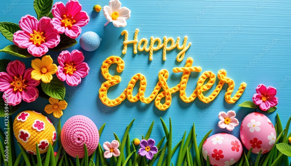 Happy Easter Crochet Letters, Flowers, Eggs, Spring